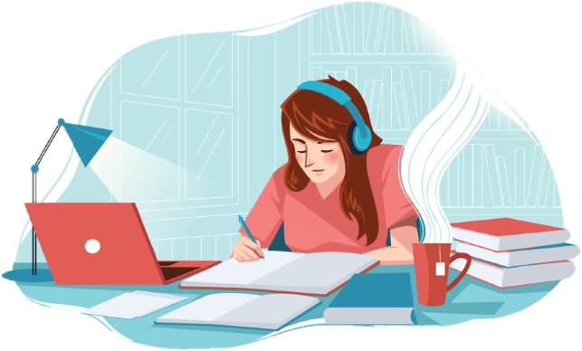 Women is studying